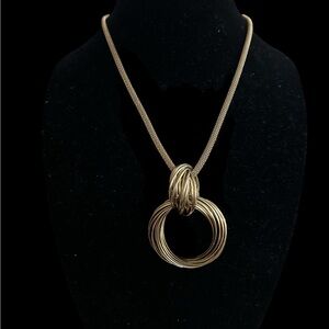 Vintage Gold Necklace with Interlocking Rings